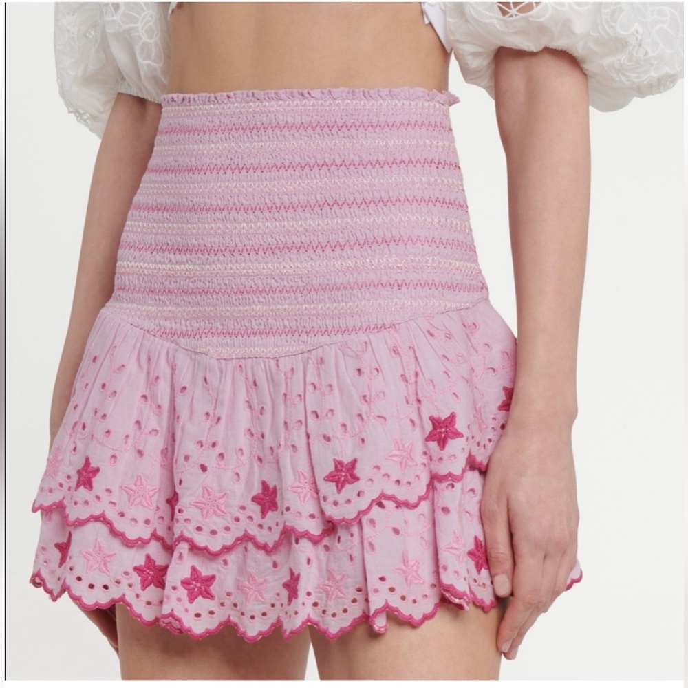 LoveShackFancy Nathan mini‎ skirt  Lavender Fields medium